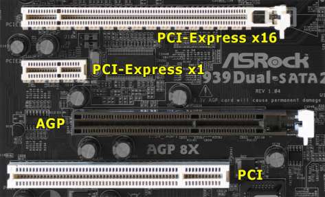 AGP, PCI, PCIe Slots together